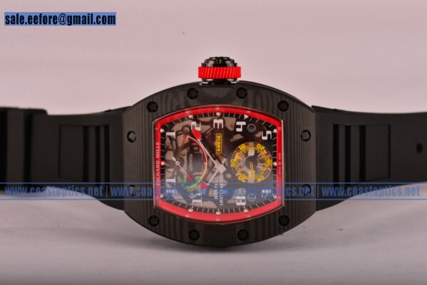 Richard Mille Jean Todt Limited Edition RM 036 Watch 1:1 Replica Carbon Fiber Red Inner Bezel
